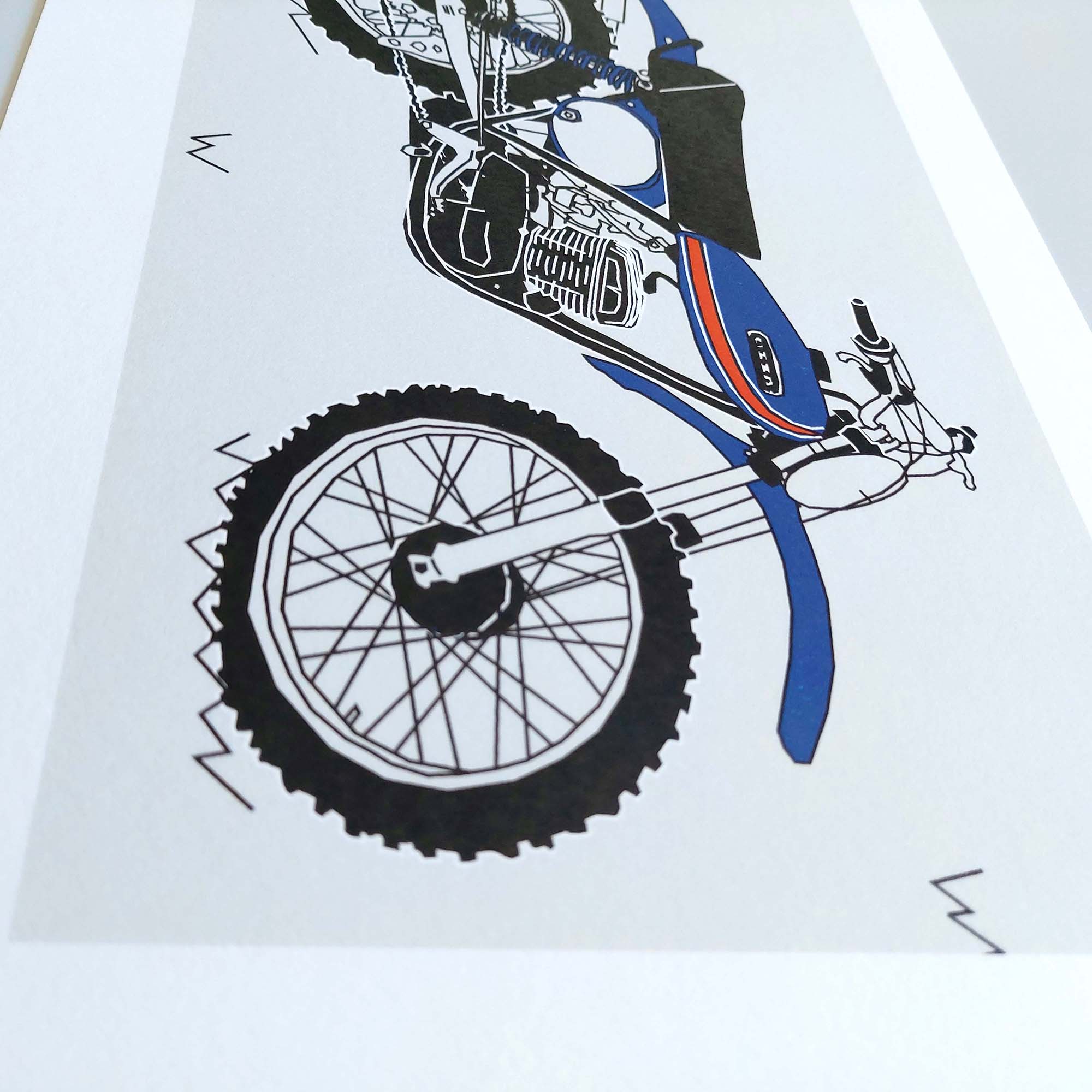 Blue Vintage Motocross