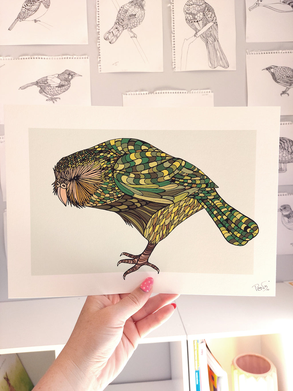 Kakapo Green Art Print