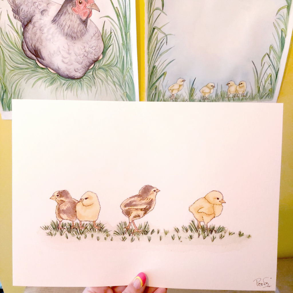 Baby Chickens Chicks - Art Print