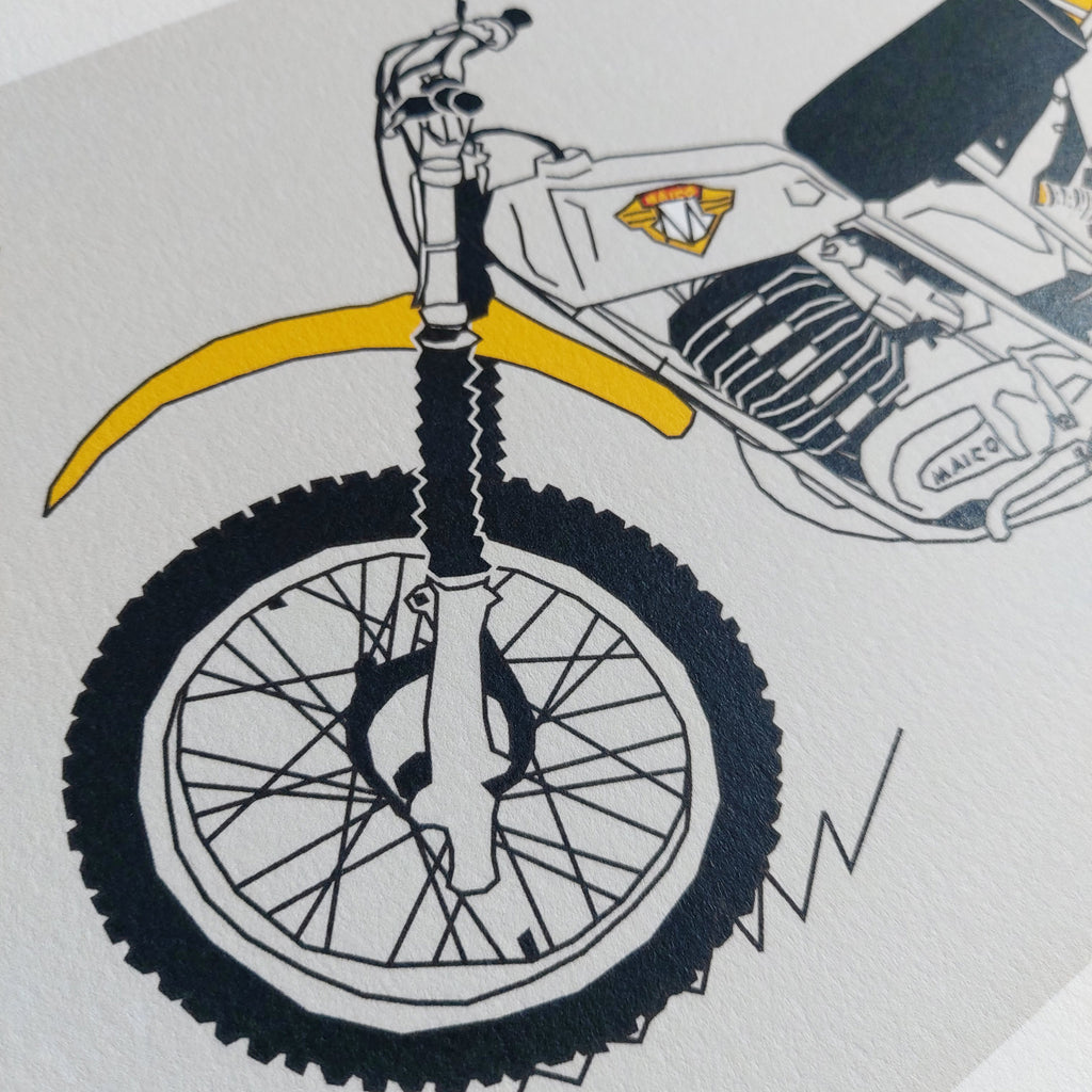 Yellow Grey Vintage Motocross