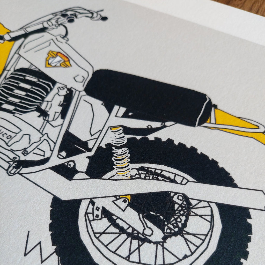 Yellow Grey Vintage Motocross