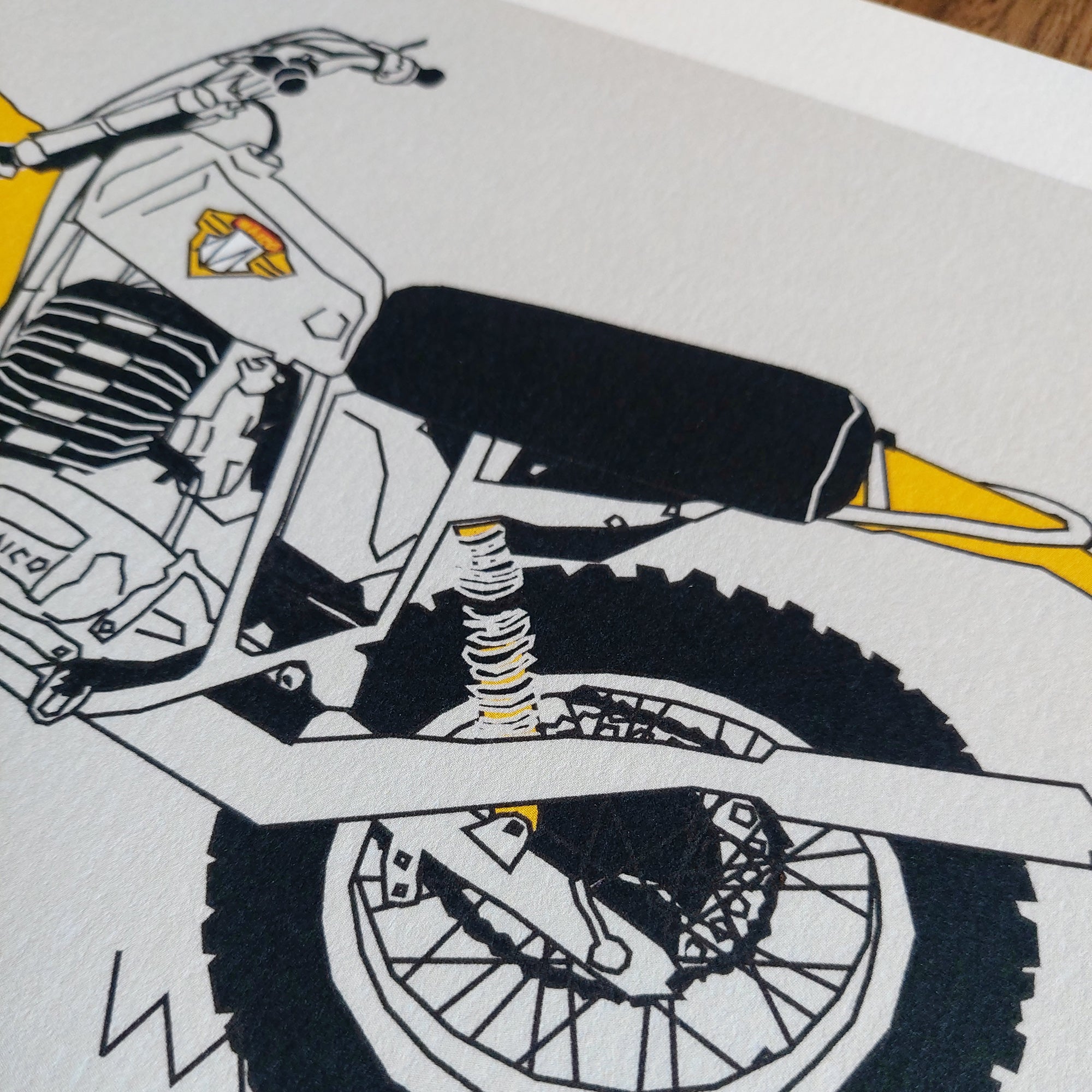 Yellow Grey Vintage Motocross