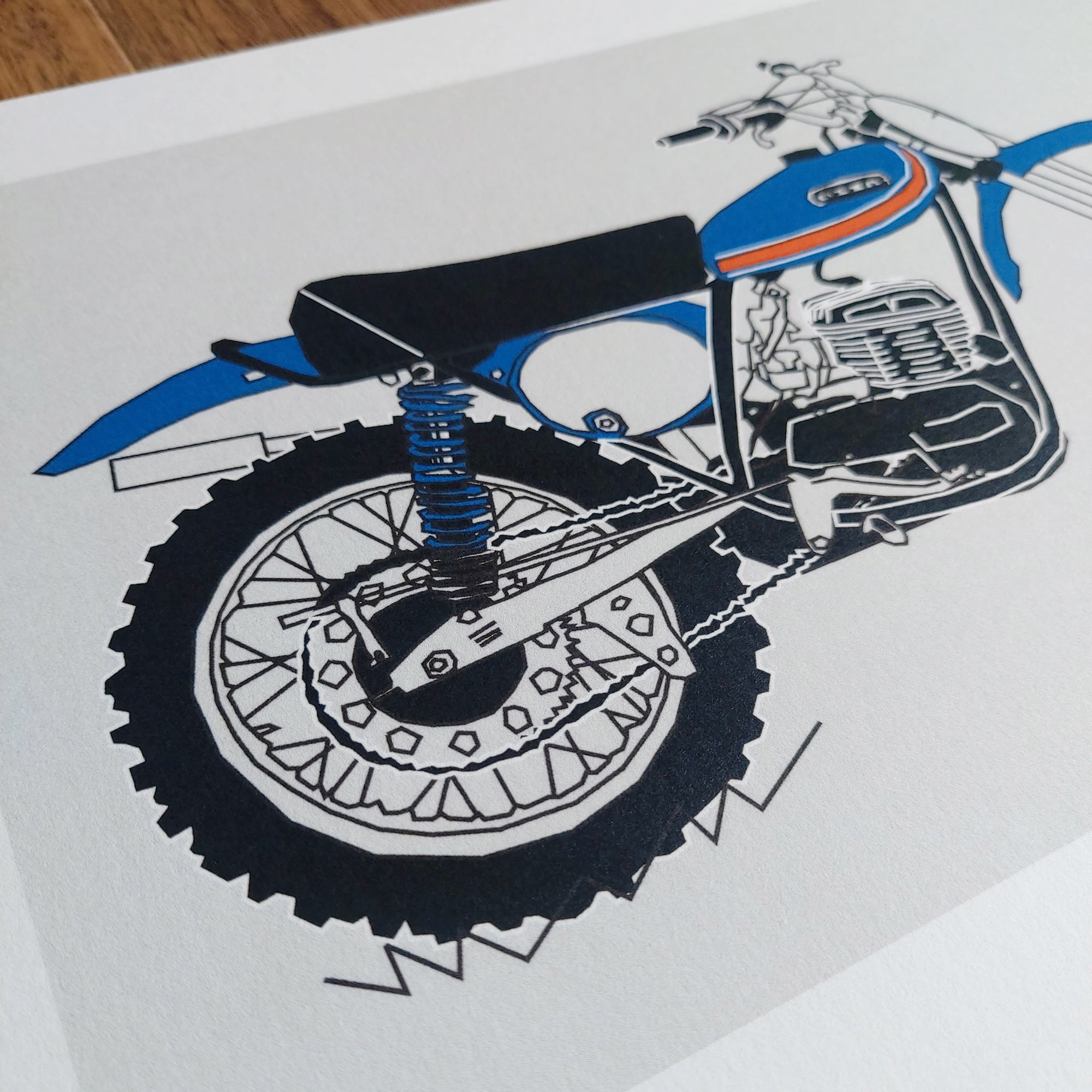 Blue Vintage Motocross