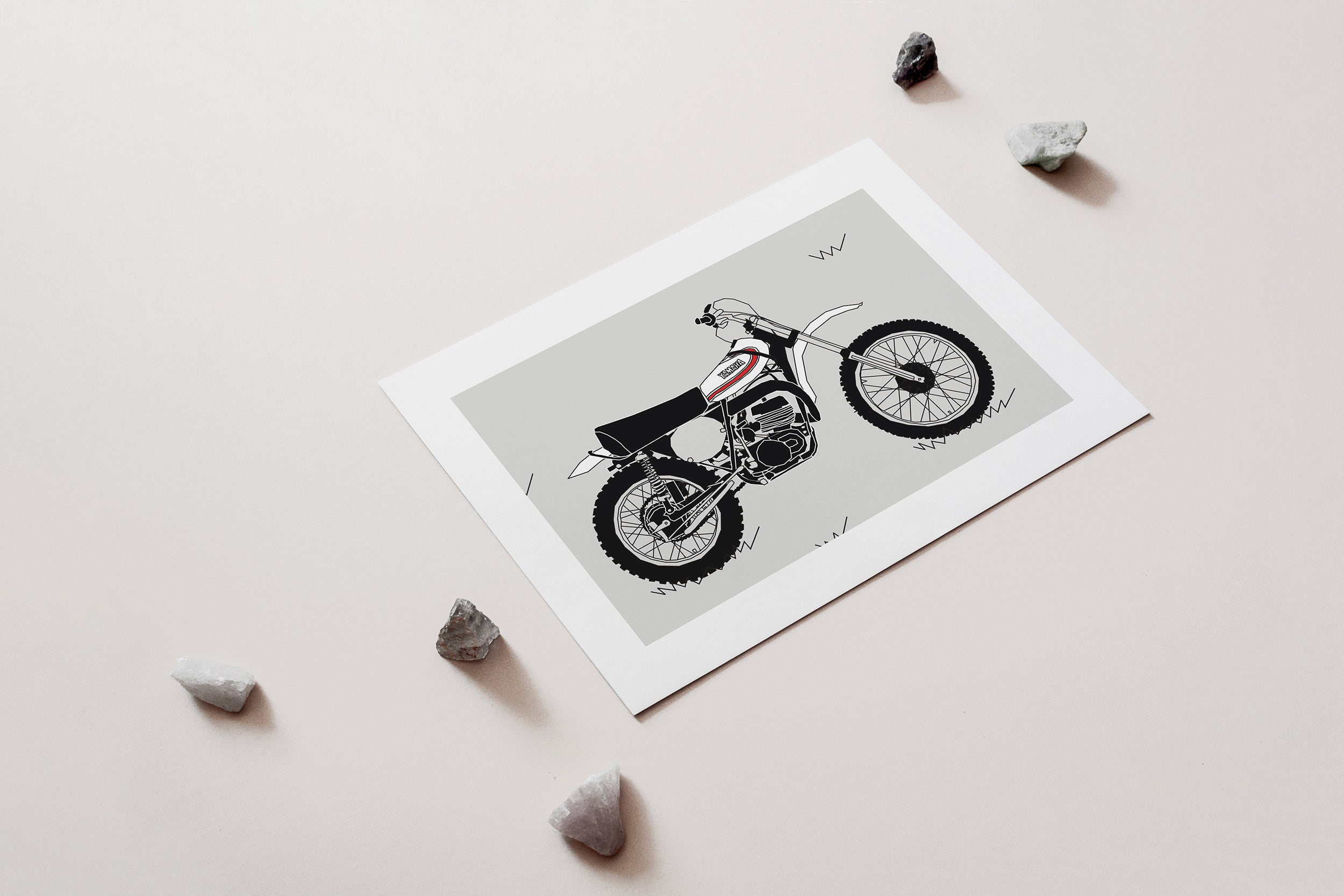 Yamaha YZ250 1973 Classic Motocross bike Art Print for sale